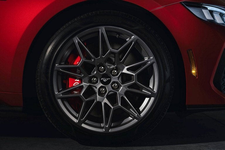 2024 Ford Mustang® model with a close-up of a wheel and brake caliper | Coughlin Ford of Circleville in Circleville OH